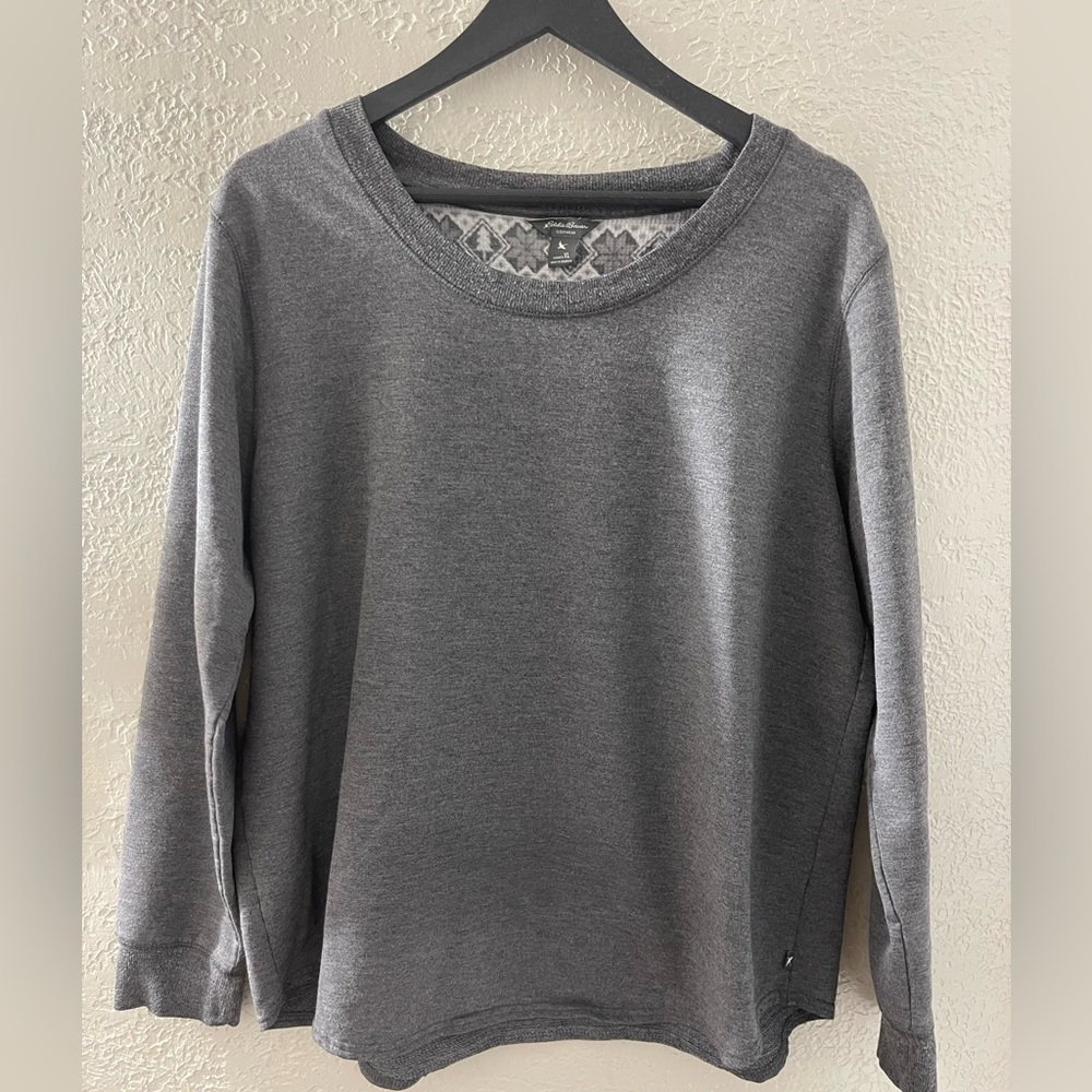Eddie Bauer Sleepwear‎ Charcoal Women's Crew Neck Sweater XL